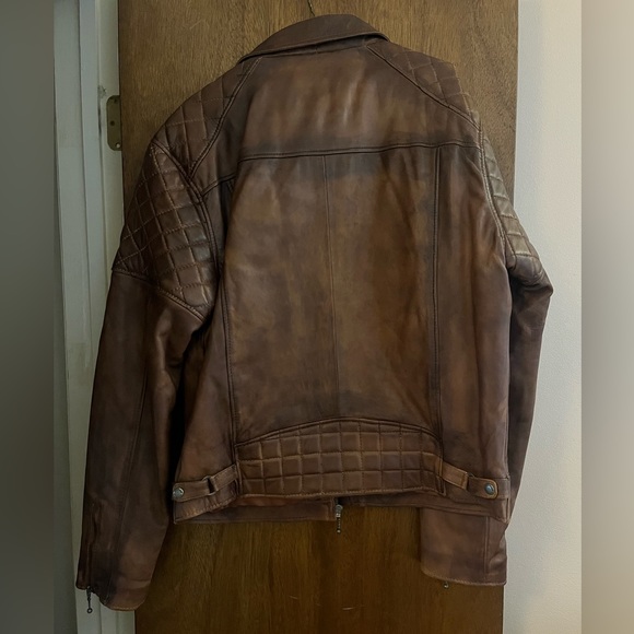 Mens Brown Leather Jacket - Picture 4 of 5